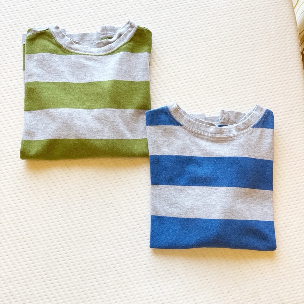 Striped Kids Shirt - Green and Blue